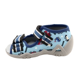 Pantofole per bambini Befado con velcro, blu 350P036 3