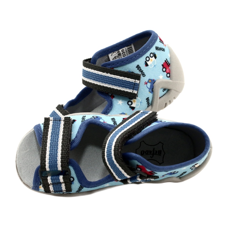 Pantofole per bambini Befado con velcro, blu 350P036 6