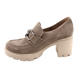Lemar Eleganti Francesine Sul Tacco Con Decorazione Harmell Beige Argento Scuro 3