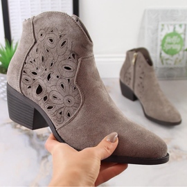 Stivali texani Jezzi da donna in camoscio traforato grigio RMR1921-42 1