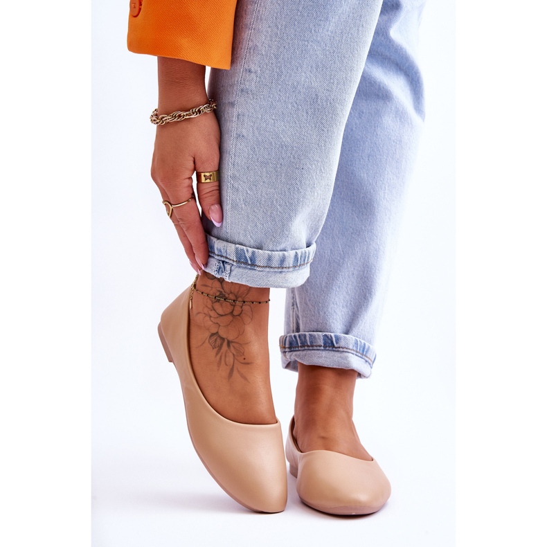Ballerine classiche Stacee beige in pelle 1