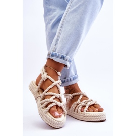 FG2 Sandali intrecciati alla moda da donna Beige chiaro Tiffanie marrone 2