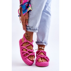 Sandali intrecciati alla moda da donna Fucsia Tiffanie rosa 1