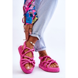 Sandali intrecciati alla moda da donna Fucsia Tiffanie rosa 2