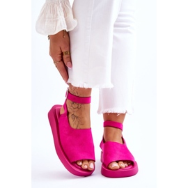 FG2 Comodi sandali da donna sulla piattaforma Rubie fucsia rosa 1