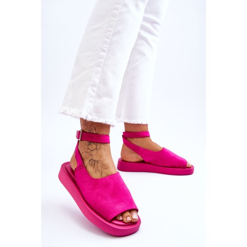 FG2 Comodi sandali da donna sulla piattaforma Rubie fucsia rosa 2