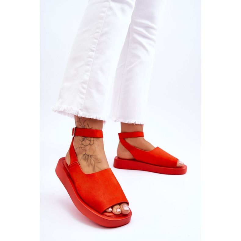 FG2 Confortevoli sandali con plateau da donna Dark Orange Rubie arancia 2