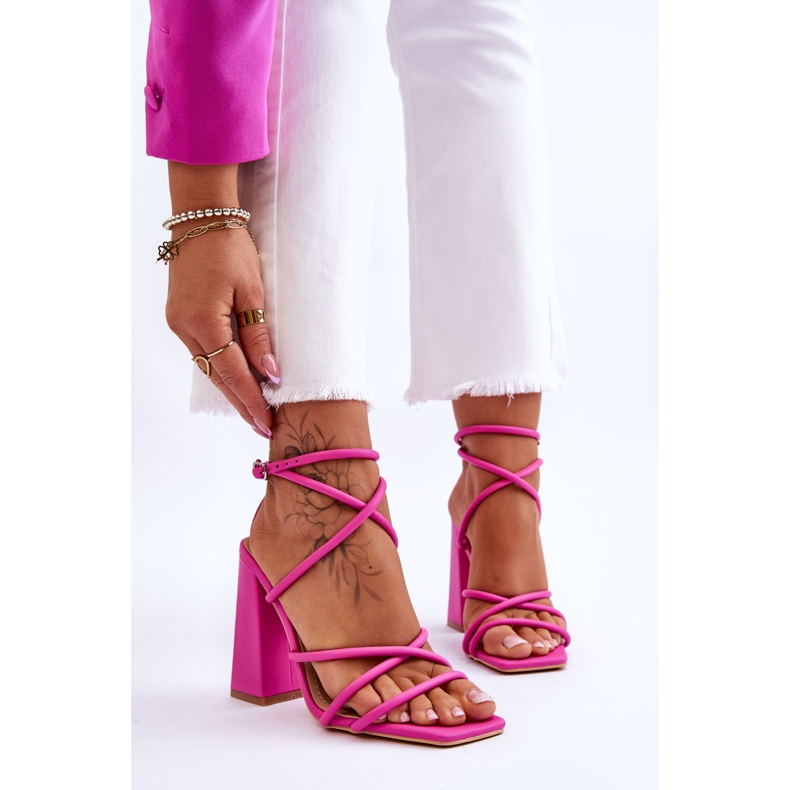 Sandali rosa alla moda con tacco alto Josette 1