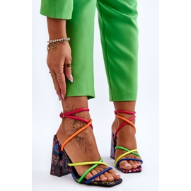 Sandali alla moda con tacco alto Josette multicolore 1