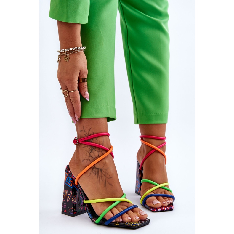 Sandali alla moda con tacco alto Josette multicolore 1