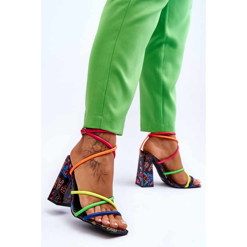 Sandali alla moda con tacco alto Josette multicolore 2