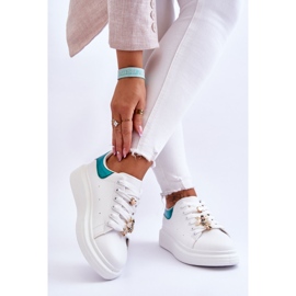 FG2 Scarpe sportive da donna su una massiccia piattaforma Chante bianca e verde 2