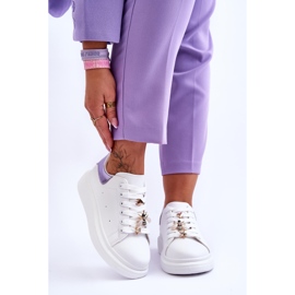 FG2 Scarpe Sportive Da Donna Su Una Piattaforma Chunky Bianca E Viola Chante bianco 1