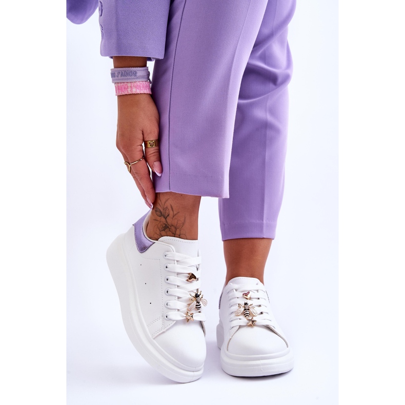 FG2 Scarpe Sportive Da Donna Su Una Piattaforma Chunky Bianca E Viola Chante 1