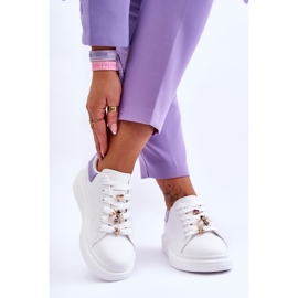 FG2 Scarpe Sportive Da Donna Su Una Piattaforma Chunky Bianca E Viola Chante 2
