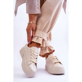 FG2 Scarpe Sportive Con Plateau Comode Da Donna Beige Devan 2