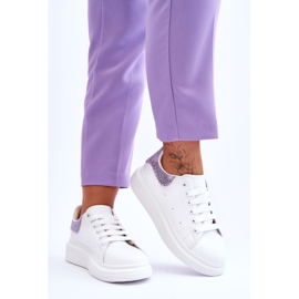 Scarpe Sportive Da Donna Con Motivo Decorativo Delizia Bianco-Viola 2