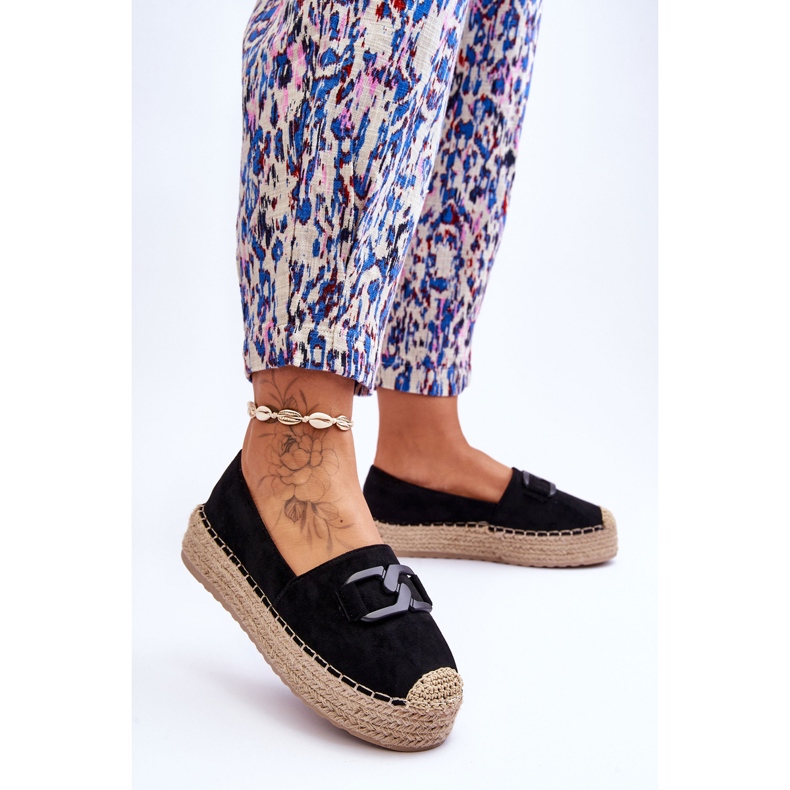 Espadrillas con piattaforma classica da donna nere Maurine nero 2