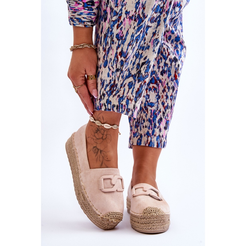 FI1 Espadrillas con plateau classico da donna Beige Maurine 1