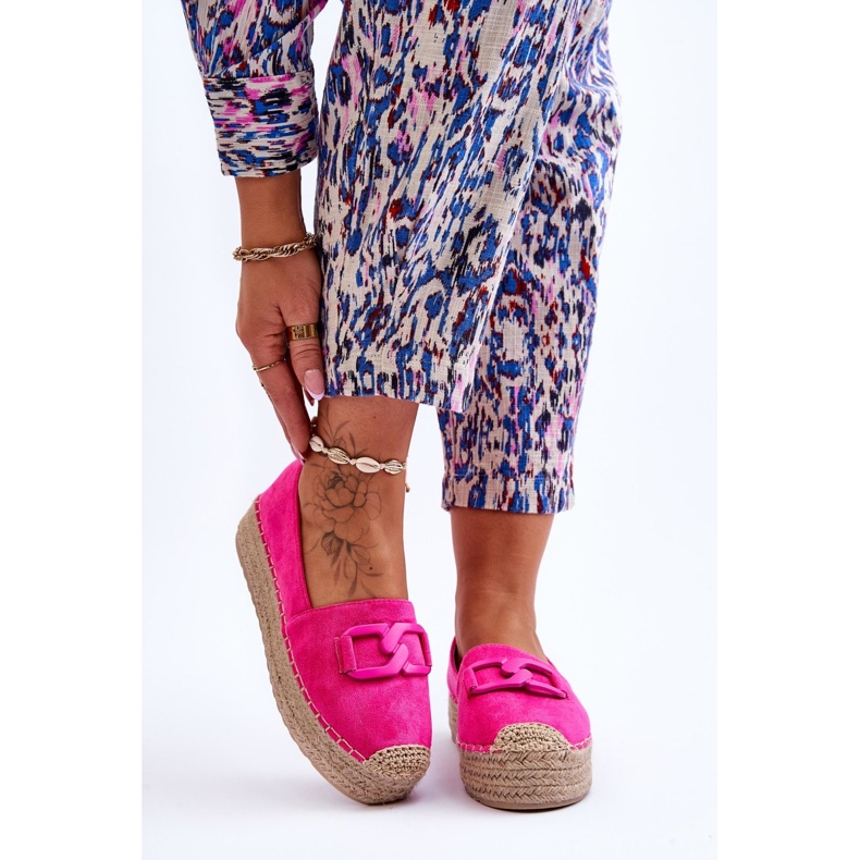 FI1 Espadrillas con plateau classico da donna fucsia maurine rosa 1