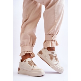 FI1 Scarpe Sportive Da Donna In Pelle Beige Nancey 2