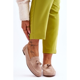 FB1 Mocassino Classico In Camoscio Con Nappine Averil Beige 1