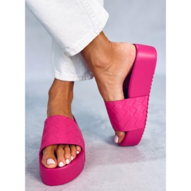 PA1 Sandali con suola alta di Morlet Fuchsia rosa 1