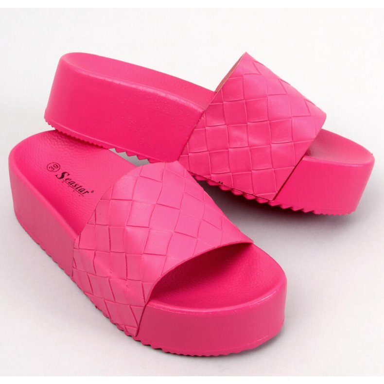 PA1 Sandali con suola alta di Morlet Fuchsia rosa 2
