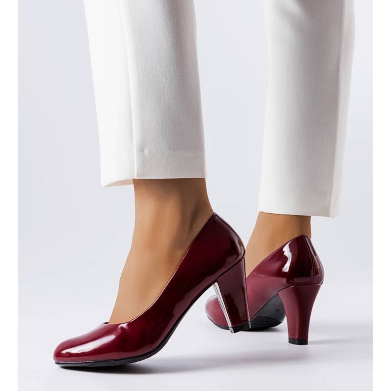 BM Décolleté in vernice bordeaux di Burkett rosso 1