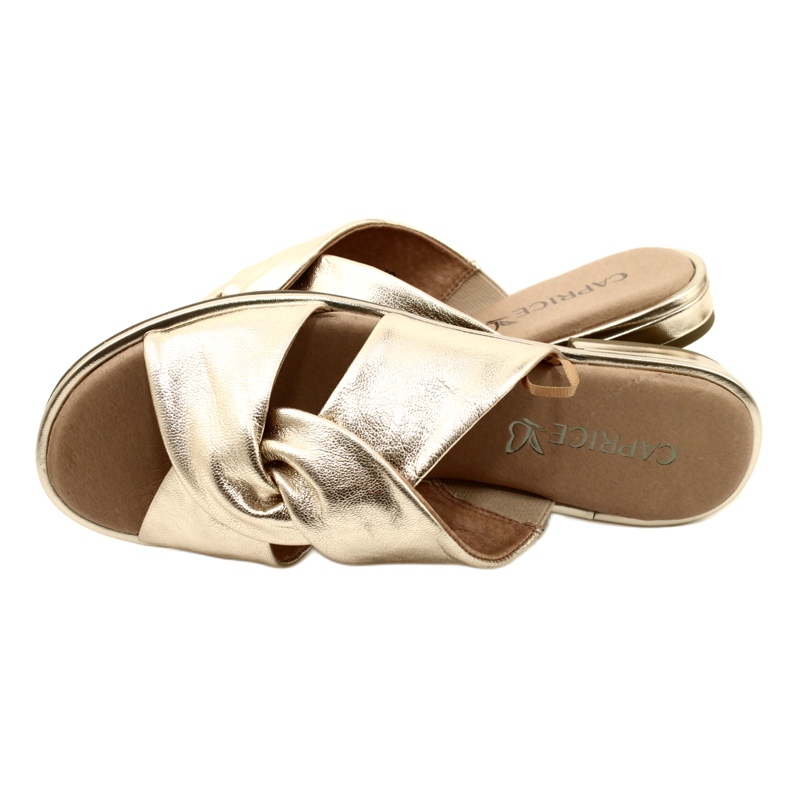 Pantofole Donna Caprice Comode Platino Metalik 9-27100-20 959 d'oro 4
