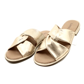 Pantofole Donna Caprice Comode Platino Metalik 9-27100-20 959 d'oro 2