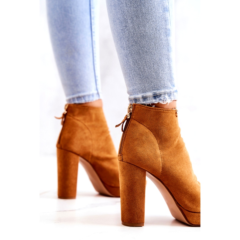 Sweet Shoes Stivali su un bar Punta aperta Camel Adore arancia 1