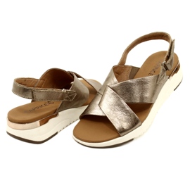 Sandali Caprice Taupe in pelle metallizzata 9-28702-20 341 d'oro 5