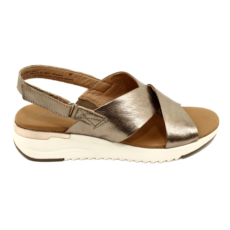 Sandali Caprice Taupe in pelle metallizzata 9-28702-20 341 d'oro 1