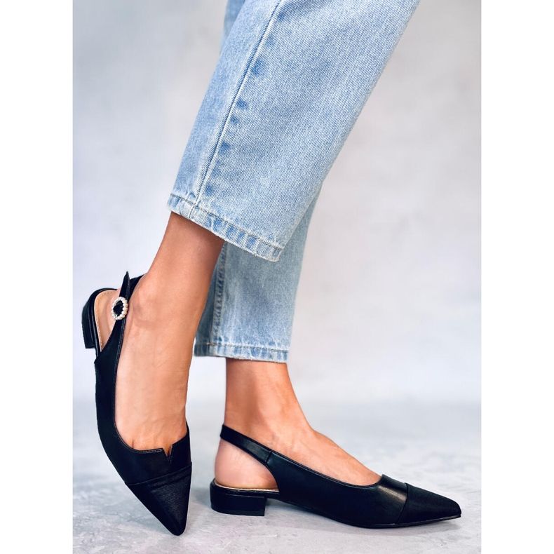 Seastar Ballerine con tacco aperto di Sanaz Black nero 1