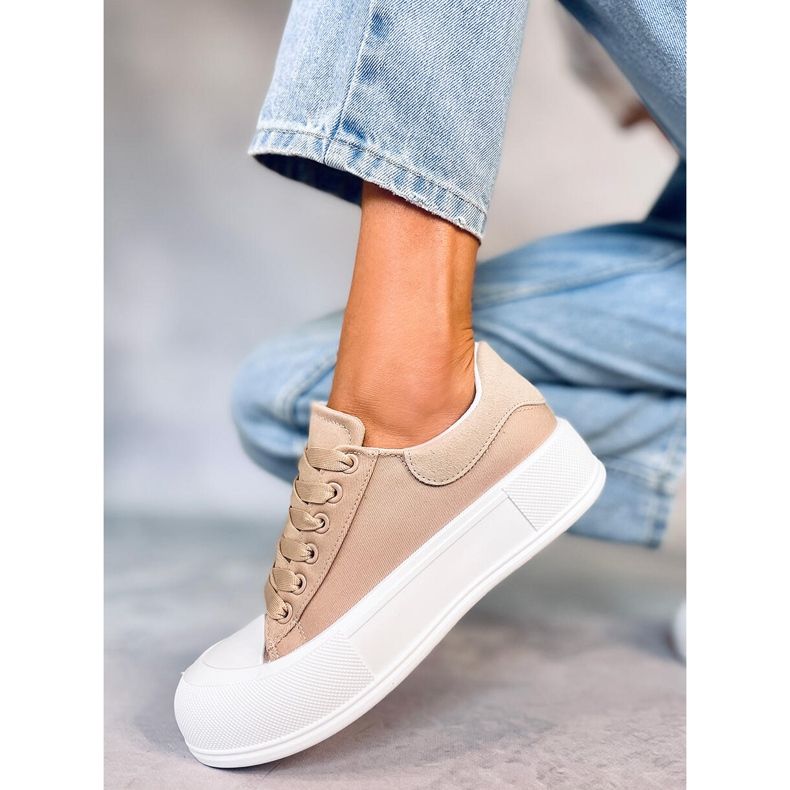 PA1 Sneaker Takao Khaki con suola spessa beige 1