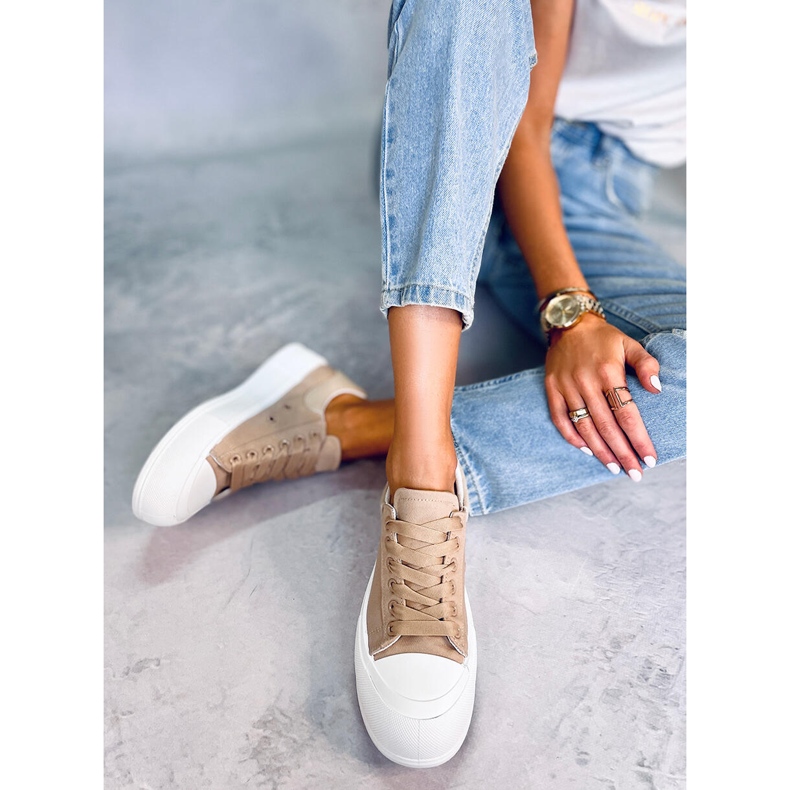 PA1 Sneaker Takao Khaki con suola spessa beige 2