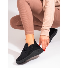 Scarpe sportive da donna in tessuto Shelovet nere nero 2