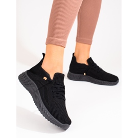 Scarpe sportive da donna in tessuto Shelovet nere nero 1
