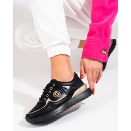 Seakers in pelle da donna Shelovet nere nero 2