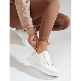 PA1 Sneakers con plateau da donna Shelovet bianche bianco 1