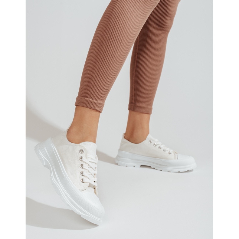 PA1 Sneakers con plateau da donna Shelovet bianche bianca 2