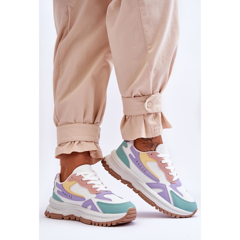 FI1 Scarpe sportive da donna con plateau alla moda in georgette multicolore 2