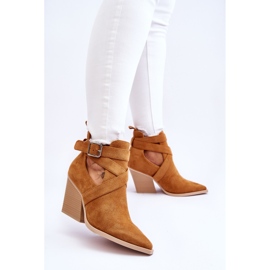 Stivali da cowboy Dennise in camoscio da donna marrone 2