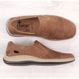 Rieker 05286-24 scarpe slip-on traforate da uomo in pelle marroni marrone 2