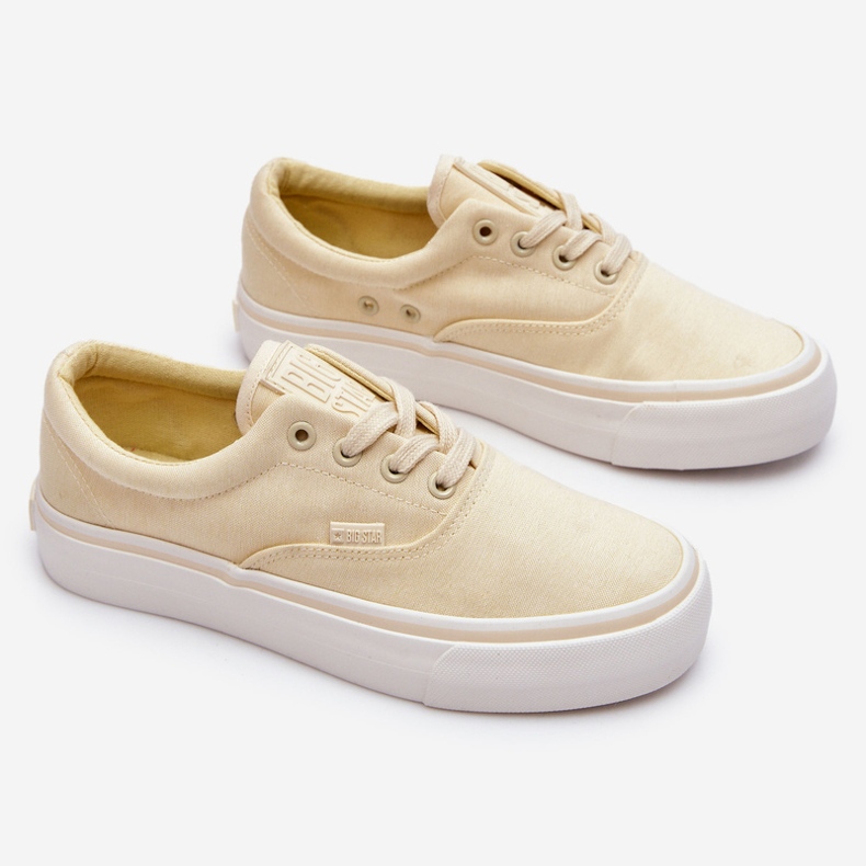Sneakers con piattaforma in tessuto Big Star LL274144 giallo chiaro 1