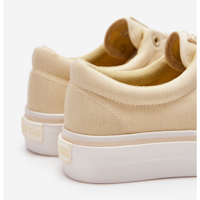 Sneakers con piattaforma in tessuto Big Star LL274144 giallo chiaro 2