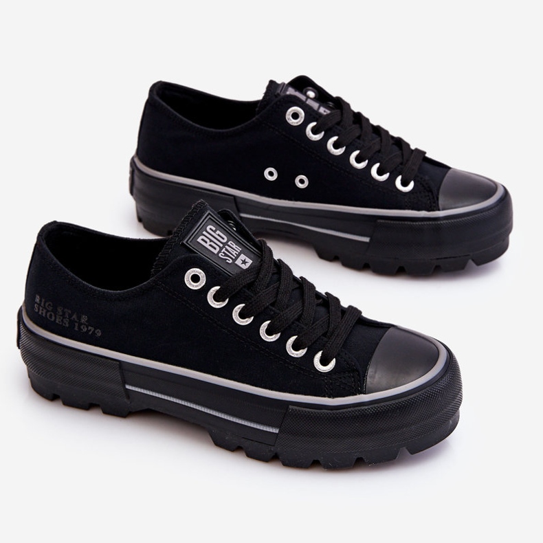 Sneakers Platform in tessuto Big Star LL274149 Nere nero 1