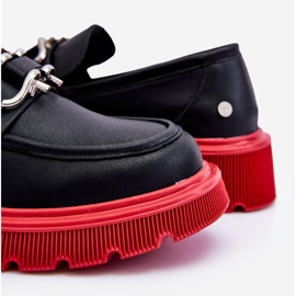 Mocassini In Pelle Con Decorazione GOE LL2N4040 Nero-Rosso 2