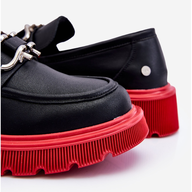 Mocassini In Pelle Con Decorazione GOE LL2N4040 Nero-Rosso 2
